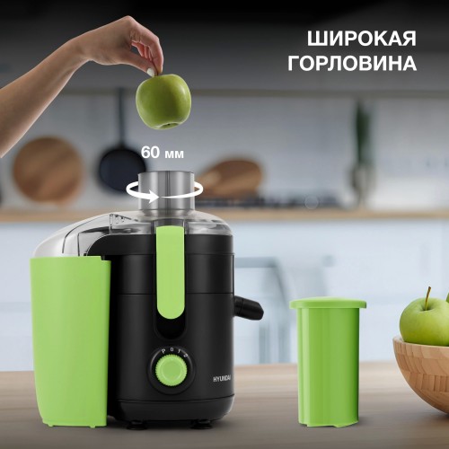 Соковыжималка Hyundai HY-JE1625 (черный/зеленый) 20