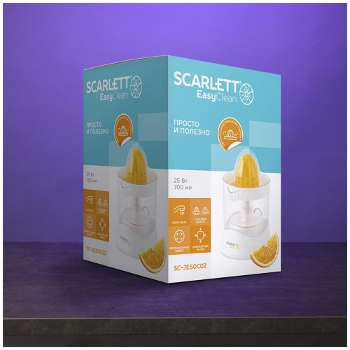 Соковыжималка для цитрусовых Scarlett SC-JE50C02 (белый/желтый) 5