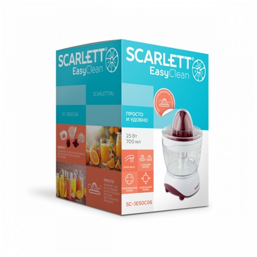Соковыжималка для цитрусовых Scarlett SC-JE50C06 (белый/бордовый) 2