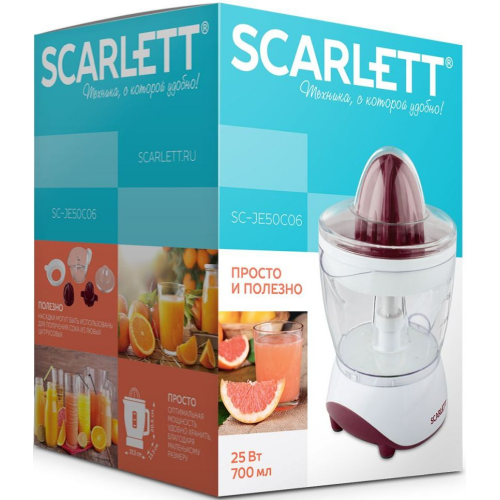 Соковыжималка для цитрусовых Scarlett SC-JE50C06 (белый/бордовый) 9