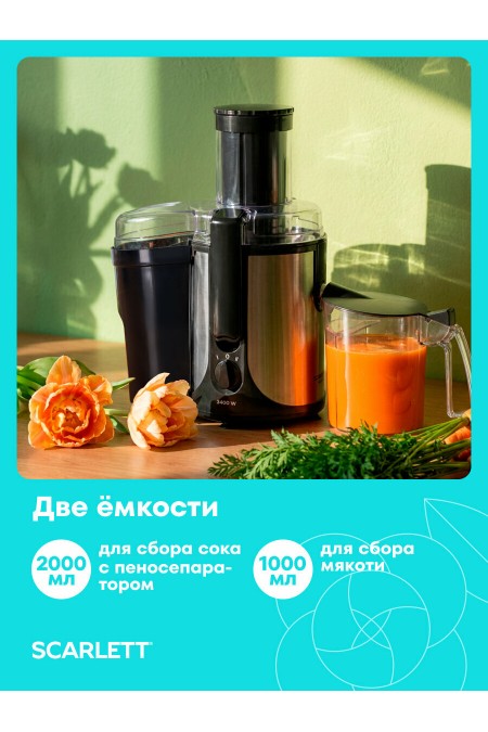 Соковыжималка Scarlett SC-JE50S61 (черный/серебристый) 6