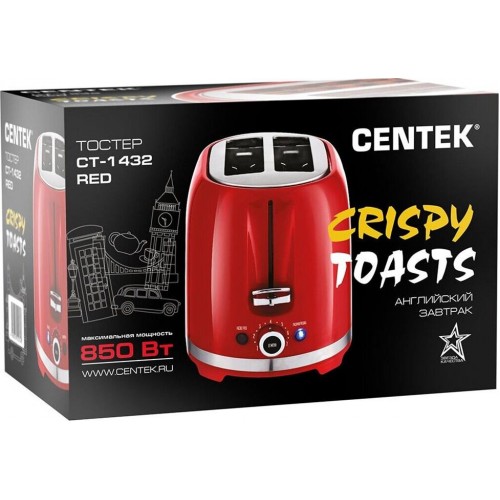 Тостер CENTEK CT-1432 (красный) 9