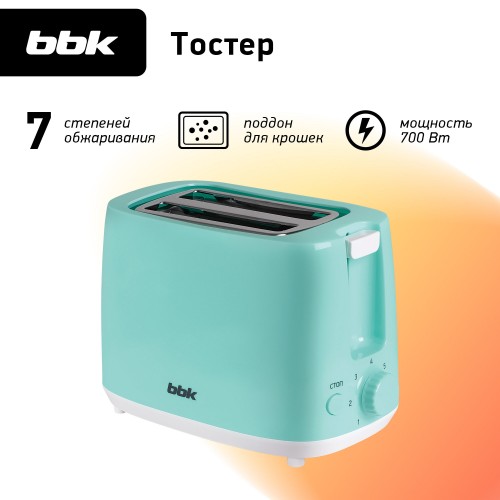 Тостер BBK TR82 (снежная мята) 5