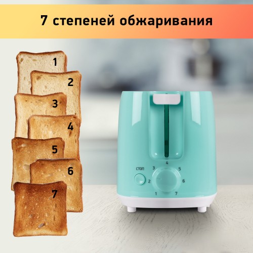 Тостер BBK TR82 (снежная мята) 9