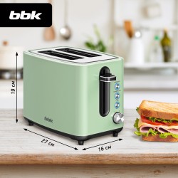Тостер BBK TR85 (серо-зеленый)