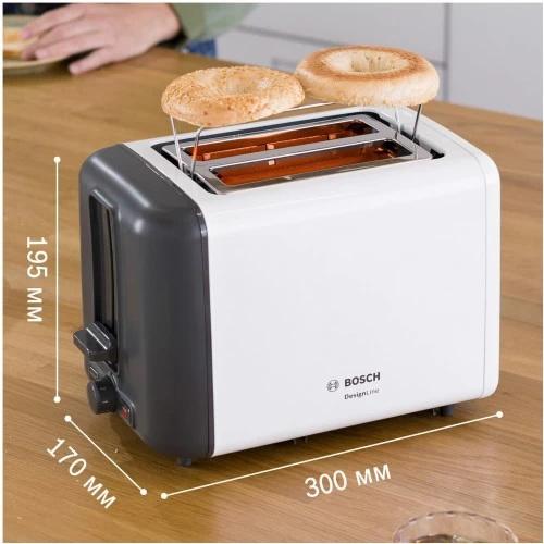 Тостер Bosch TAT3P421 (белый/черный) 2