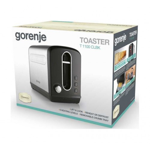 Тостер Gorenje T1100CLBK (черный/серебристый) 3