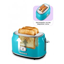 Тостер Kitfort КТ-6455 (голубой/серебристый)