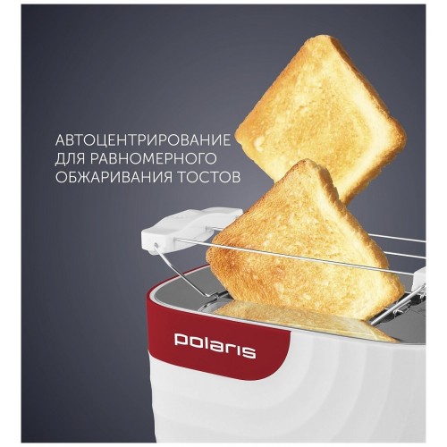 Тостер Polaris PET 0720 (белый/красный) 7