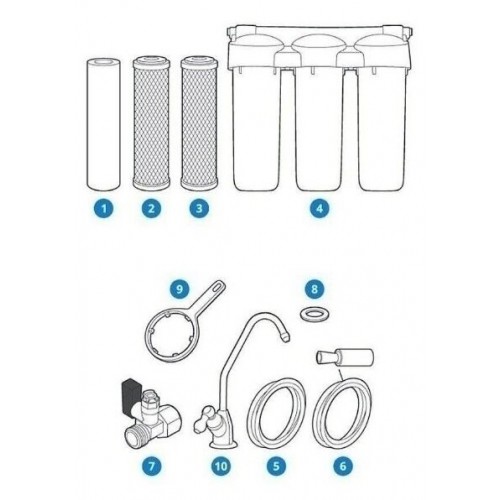 Фильтр под мойкой АКВАФОР трио Норма для жесткой воды (белый) 7