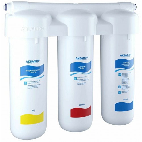 Фильтр под мойкой Аквафор трио Норма для жесткой воды (белый) 1