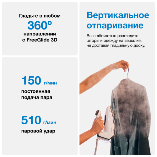 Парогенератор BRAUN CareStyle 7 IS7262GY (0128805000) (белый/серый) 4