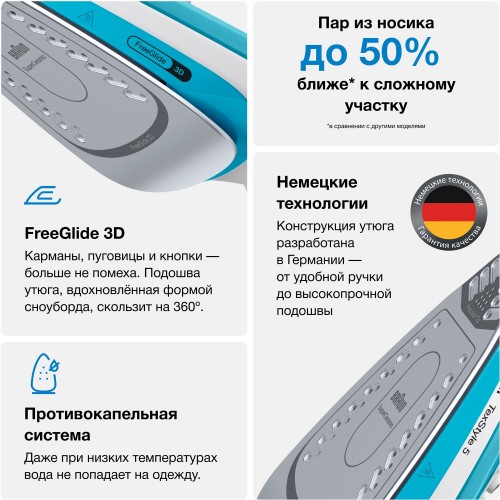 Утюг Braun TexStyle5 SI5006BL (белый/голубой) 5