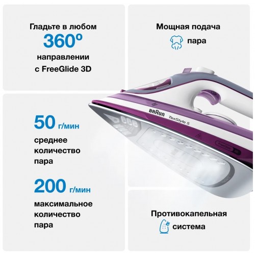 Утюг Braun TexStyle5 SI5037VI (фиолетовый) 3