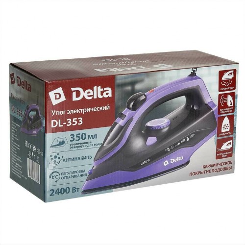 Утюг DELTA DL-353 (черный/фиолетовый) 9