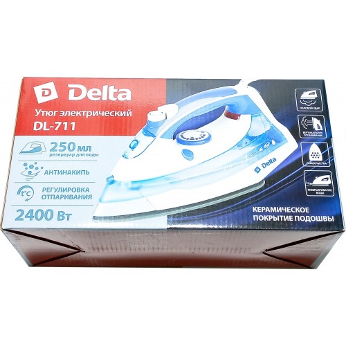 Утюг Delta DL-711 (белый/голубой) 3