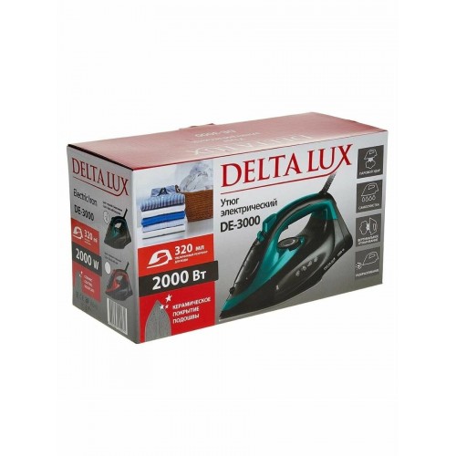 Утюг Delta Lux DE-3000 (черный/бирюзовый) 7