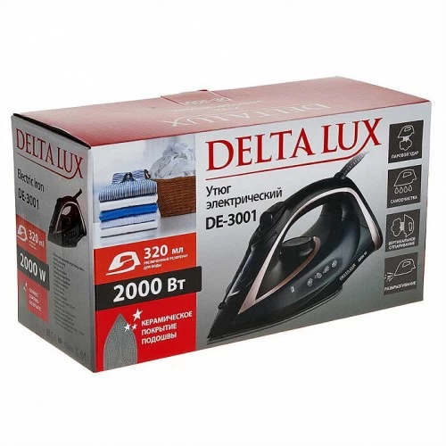 Утюг Delta Lux DE-3001 (черный/бронзовый) 5