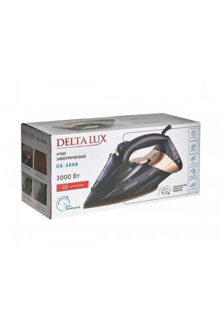 Утюг Delta Lux DE-3008 (черный/золотистый) 6