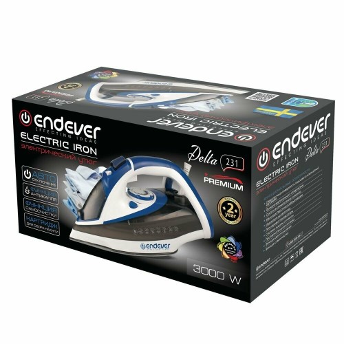 Утюг Endever Delta-231 (белый/синий/черный) 5