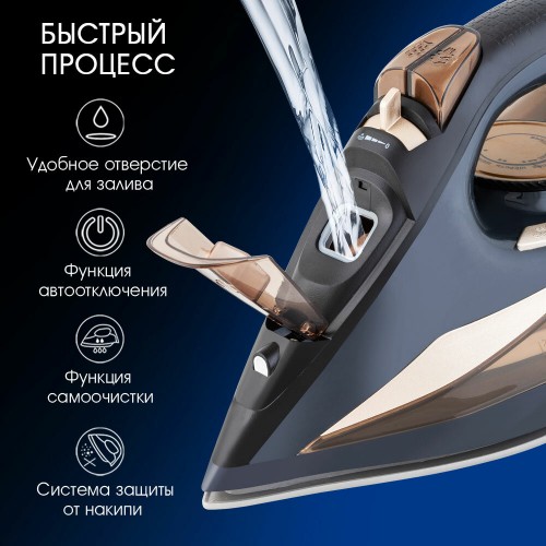 Утюг Endever DELTA-233 (черный/золотой) 5