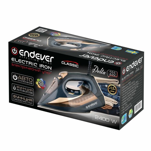 Утюг Endever DELTA-233 (черный/золотой) 8