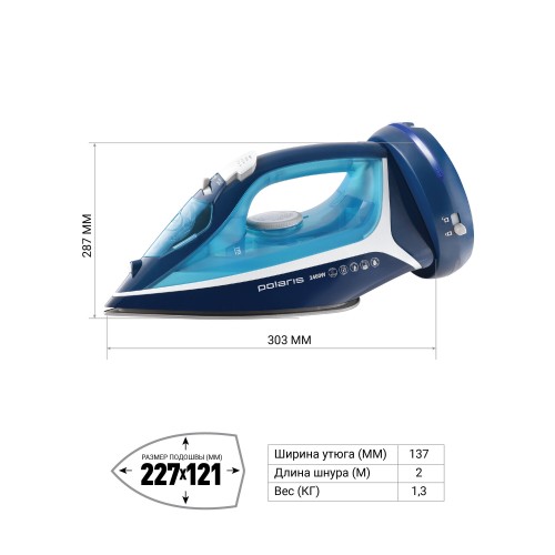Утюг Polaris PIR 2444K Cord (синий) 6