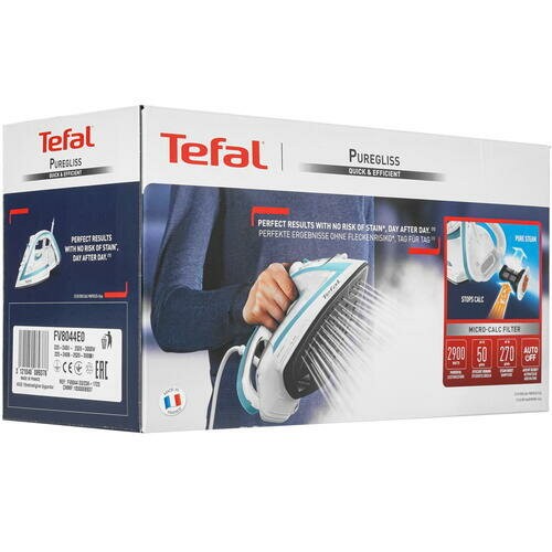 Утюг Tefal Puregliss FV8044E0 (белый/голубой) 6