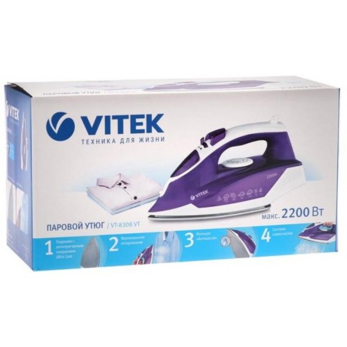 Утюг Vitek VT-8308 VT (белый/фиолетовый) 9