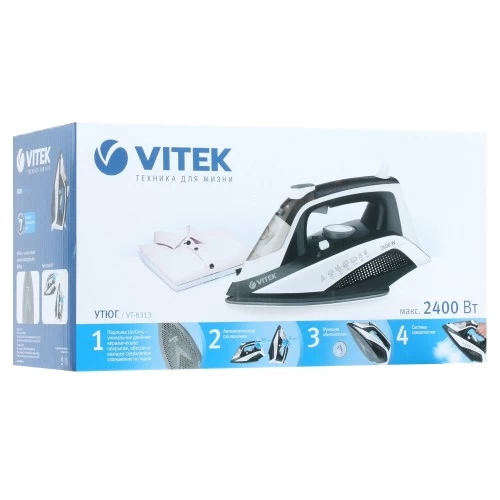 Утюг Vitek VT-8313 W (черный/белый) 8