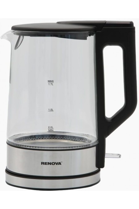 Электрочайник RENOVA KT17G-12B (черный/серебристый) 