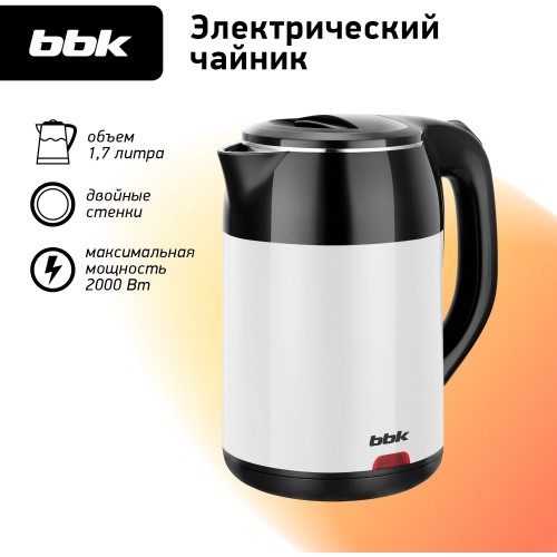 Электрочайник BBK EK1709P (белый/черный) 