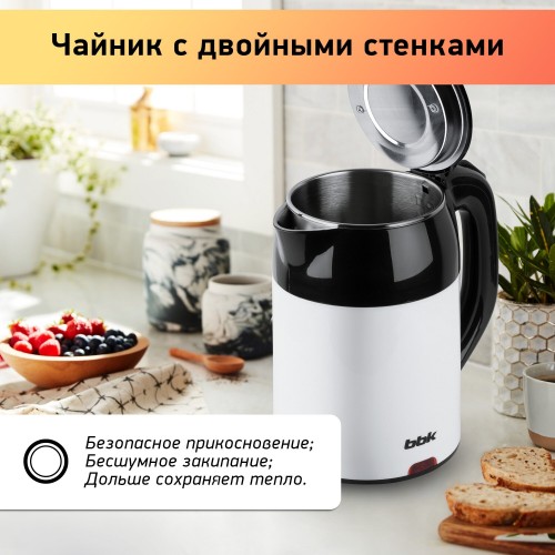 Электрочайник BBK EK1709P (белый/черный) 1
