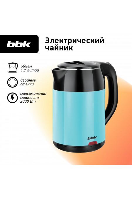 Электрочайник BBK EK1709P (бирюзовый/черный) 