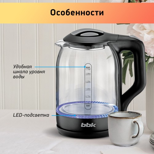 Электрочайник BBK EK1724G (черный) 2