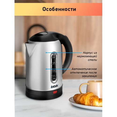 Электрочайник BBK EK1815S (черный/серебристый) 2