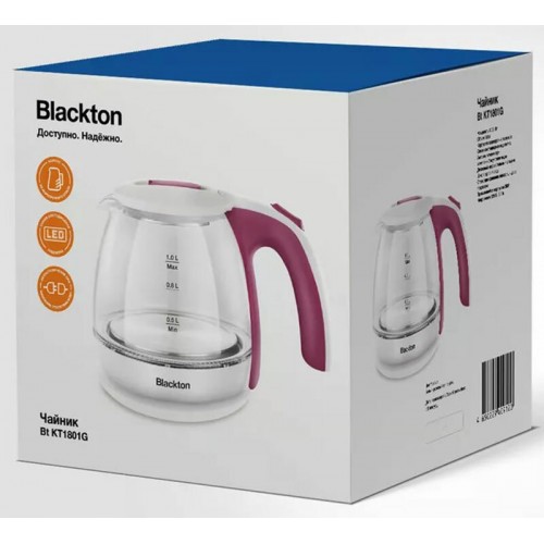 Электрочайник Blackton Bt KT1801G (белый/розовый) 2