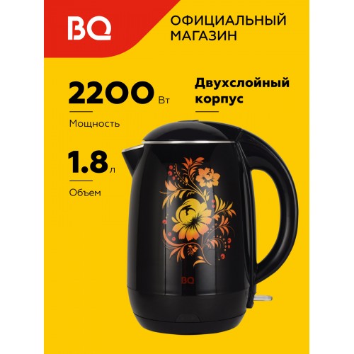Электрочайник BQ KT1702P (черный/цветы) 