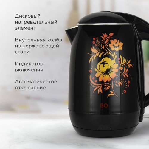 Электрочайник BQ KT1702P (черный/цветы) 1