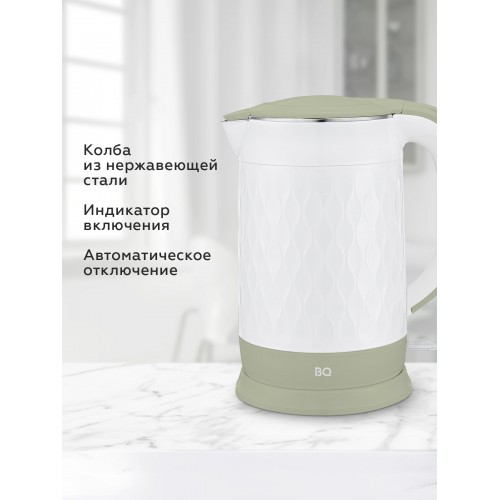 Электрочайник BQ KT1715P (белый/оливковый) 1
