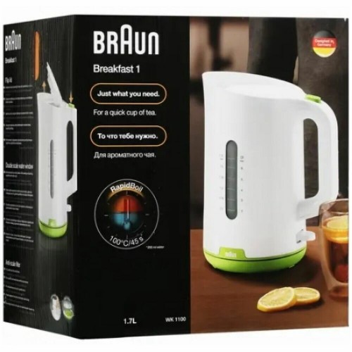 Электрочайник Braun WK1100GR (белый/зеленый) 4