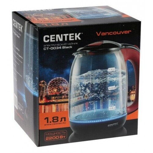 Электрочайник CENTEK CT-0034 (черный) 3