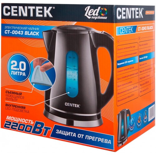 Электрочайник CENTEK CT-0043 (черный) 2