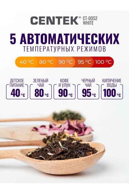 Электрочайник CENTEK CT-0052 (белый) 4