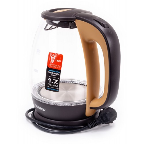 Электрочайник CENTEK CT-0056 (коричневый/черный) 3