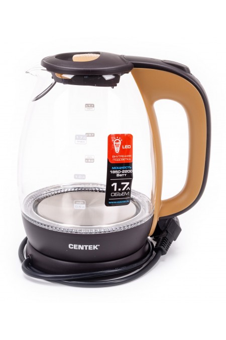 Электрочайник CENTEK CT-0056 (коричневый/черный) 6