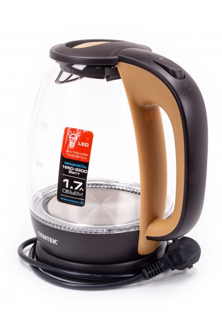 Электрочайник CENTEK CT-0056 (коричневый/черный) 7
