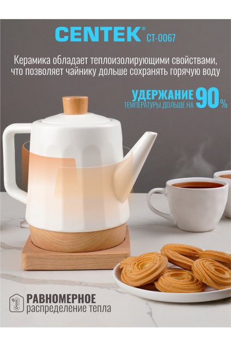 Электрочайник CENTEK CT-0067 (белый) 1