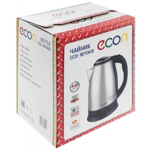 Электрочайник ECON ECO-1870KE (серебристый с черными вставками) 7