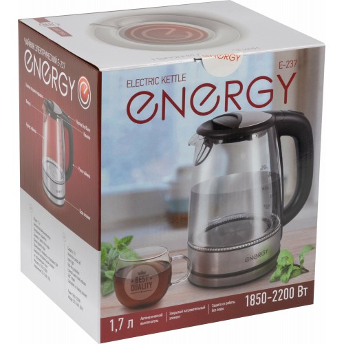 Электрочайник Energy E-237 (серебристый/черный) 1